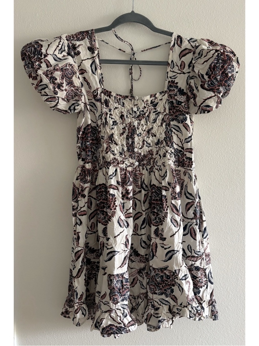 House of Harlow 1960 Ozzie Puff Sleeve Babydoll Floral Mini Dress Small